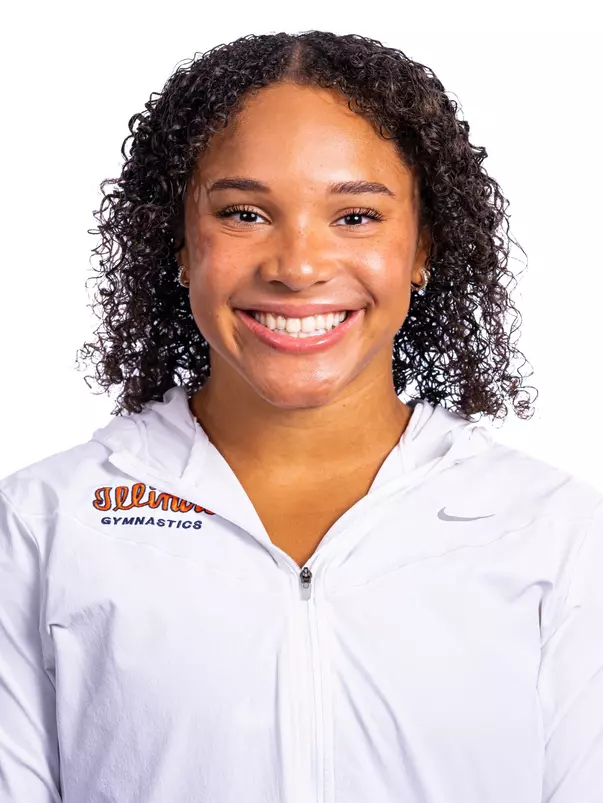 Champaign, IL - August 25, 2024 - Illinois Women's Gymnast Makayla Green headshot taken during 2024 Olympic Sports Headshot Day at Bielfeldt Athletics Administration Building in Champaign, IL. (Photo By Kevin Snyder/Illinois Athletics)