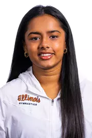 Champaign, IL - August 25, 2024 - Illinois Women's Gymnast Ruthuja Nataraj headshot taken during 2024 Olympic Sports Headshot Day at Bielfeldt Athletics Administration Building in Champaign, IL. (Photo By Kevin Snyder/Illinois Athletics)