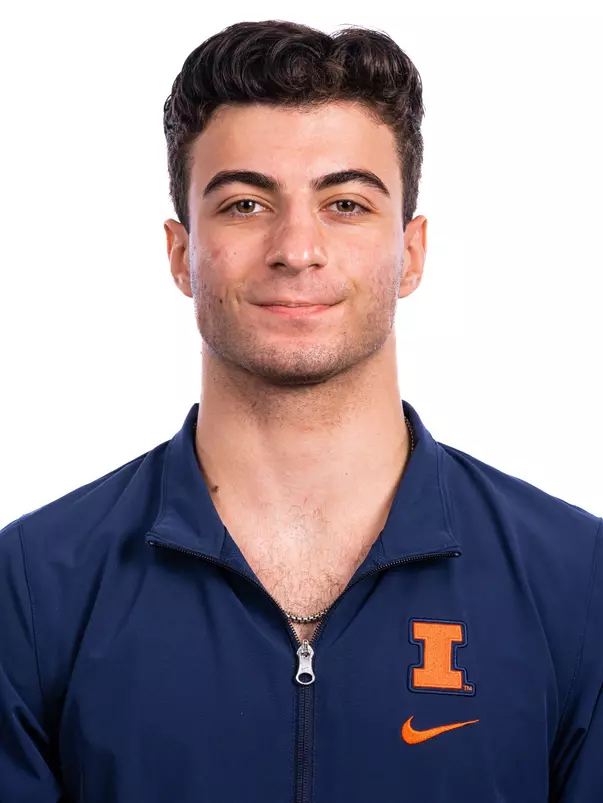 Champaign, IL - August 25, 2024 - Illinois Men's Gymnast Vahe Petrosyan headshot taken during 2024 Olympic Sports Headshot Day at Bielfeldt Athletics Administration Building in Champaign, IL. (Photo By Kevin Snyder/Illinois Athletics)