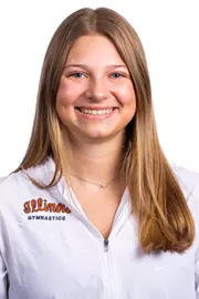 Champaign, IL - August 25, 2024 - Illinois Women's Gymnast Maddie Vitolo headshot taken during 2024 Olympic Sports Headshot Day at Bielfeldt Athletics Administration Building in Champaign, IL. (Photo By Kevin Snyder/Illinois Athletics)