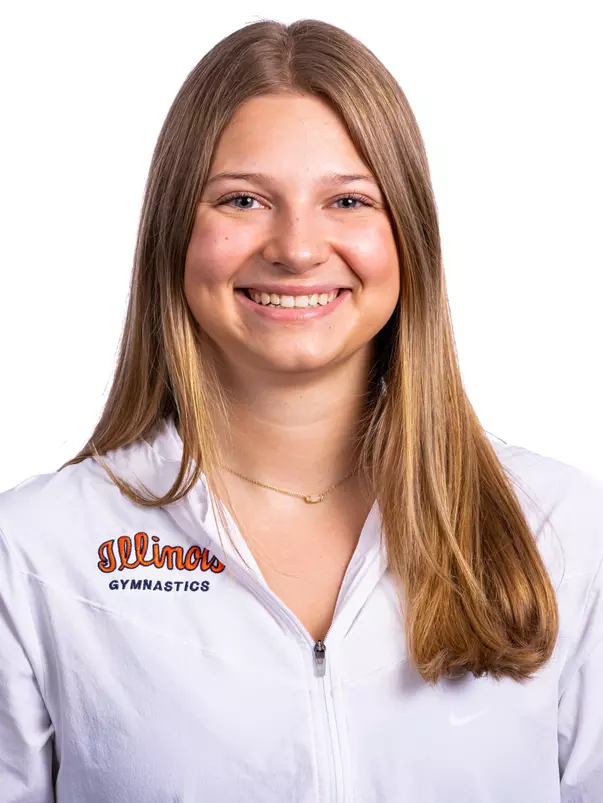 Champaign, IL - August 25, 2024 - Illinois Women's Gymnast Maddie Vitolo headshot taken during 2024 Olympic Sports Headshot Day at Bielfeldt Athletics Administration Building in Champaign, IL. (Photo By Kevin Snyder/Illinois Athletics)
