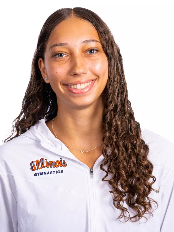 Champaign, IL - August 25, 2024 - Illinois Women's Gymnast Emma White headshot taken during 2024 Olympic Sports Headshot Day at Bielfeldt Athletics Administration Building in Champaign, IL. (Photo By Kevin Snyder/Illinois Athletics)