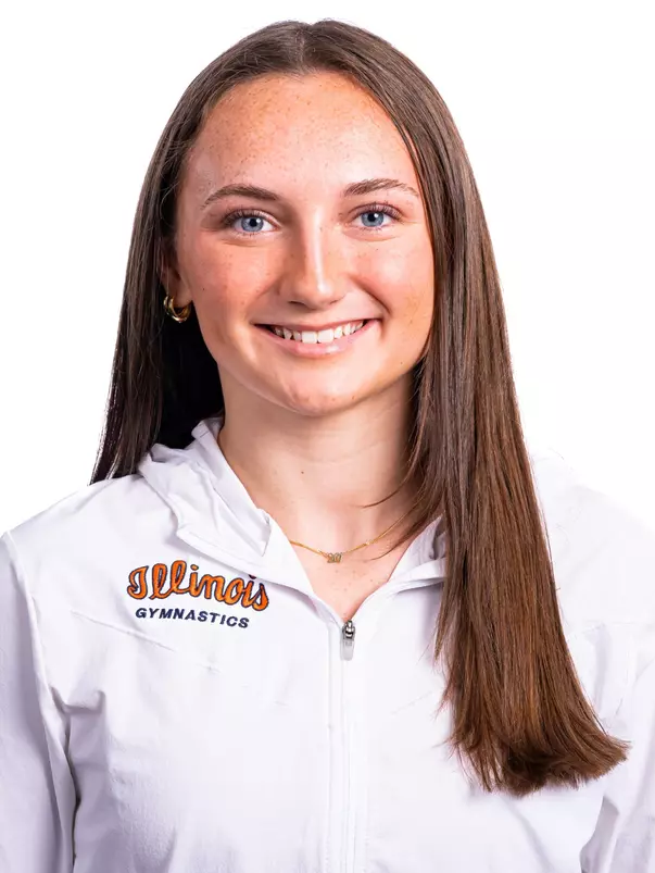 Champaign, IL - August 25, 2024 - Illinois Women's Gymnast Sydney Wilke headshot taken during 2024 Olympic Sports Headshot Day at Bielfeldt Athletics Administration Building in Champaign, IL. (Photo By Kevin Snyder/Illinois Athletics)