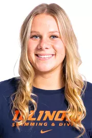 Champaign, Il - September 02, 2024 - Illinois Swimmer Gwen Bakker headshot taken during 2024-2025 Swim and Dive Production Day at Fighting Illini Center for Excellence in Champaign, Il. (Photo By Kevin Snyder/Illinois Athletics)