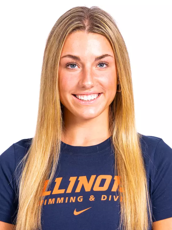 Champaign, Il - September 02, 2024 - Illinois Swimmer Gianna Cappello headshot taken during 2024-2025 Swim and Dive Production Day at Fighting Illini Center for Excellence in Champaign, Il. (Photo By Kevin Snyder/Illinois Athletics)