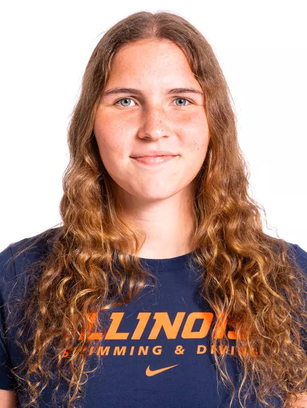 Champaign, Il - September 02, 2024 - Illinois Swimmer Martina Cibulkova headshot taken during 2024-2025 Swim and Dive Production Day at Fighting Illini Center for Excellence in Champaign, Il. (Photo By Kevin Snyder/Illinois Athletics)