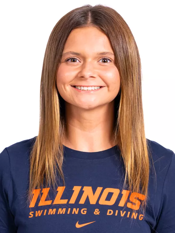 Champaign, Il - September 02, 2024 - Illinois Swimmer Liv Dorshorst headshot taken during 2024-2025 Swim and Dive Production Day at Fighting Illini Center for Excellence in Champaign, Il. (Photo By Kevin Snyder/Illinois Athletics)