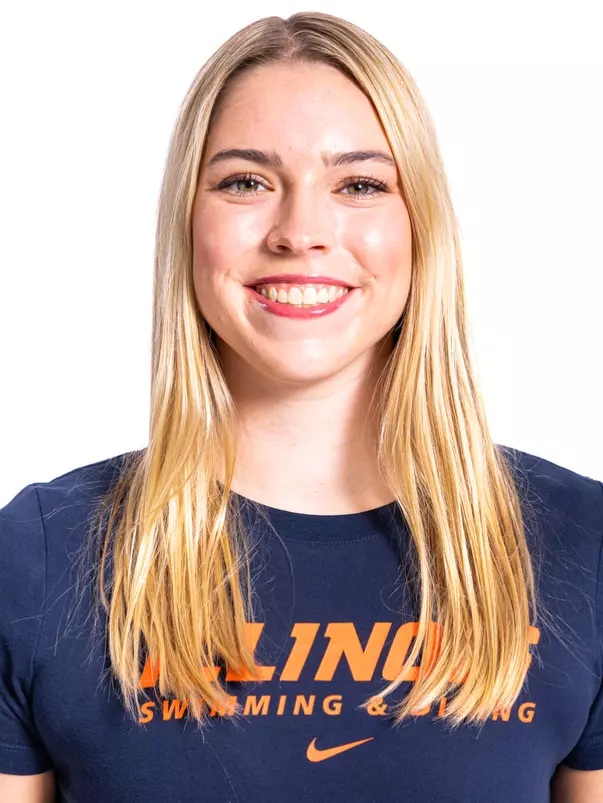 Champaign, Il - September 02, 2024 - Illinois Swimmer Marin McAndrew headshot taken during 2024-2025 Swim and Dive Production Day at Fighting Illini Center for Excellence in Champaign, Il. (Photo By Kevin Snyder/Illinois Athletics)