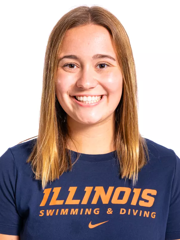 Champaign, Il - September 02, 2024 - Illinois Diver Bethany Mercer headshot taken during 2024-2025 Swim and Dive Production Day at Fighting Illini Center for Excellence in Champaign, Il. (Photo By Kevin Snyder/Illinois Athletics)