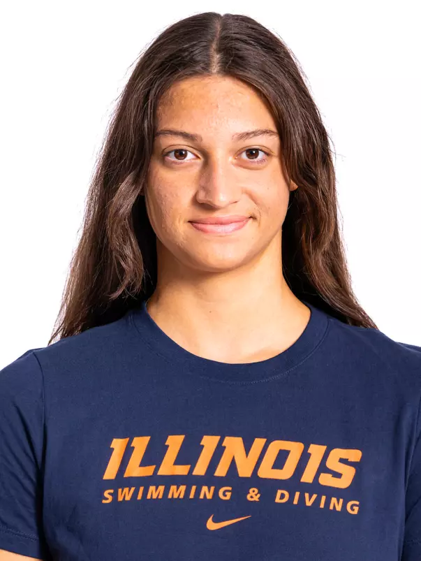 Champaign, Il - September 02, 2024 - Illinois Swimmer Kalina Nikolaeva headshot taken during 2024-2025 Swim and Dive Production Day at Fighting Illini Center for Excellence in Champaign, Il. (Photo By Kevin Snyder/Illinois Athletics)