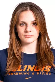 Champaign, Il - September 02, 2024 - Illinois Diver Dani O'Kelly headshot taken during 2024-2025 Swim and Dive Production Day at Fighting Illini Center for Excellence in Champaign, Il. (Photo By Kevin Snyder/Illinois Athletics)