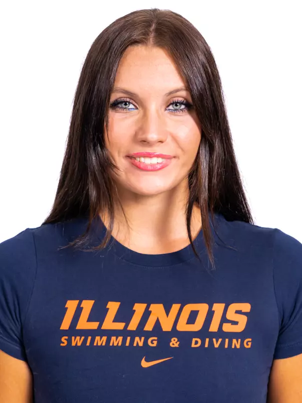 Champaign, Il - September 02, 2024 - Illinois Swimmer Sophia Paduano headshot taken during 2024-2025 Swim and Dive Production Day at Fighting Illini Center for Excellence in Champaign, Il. (Photo By Kevin Snyder/Illinois Athletics)