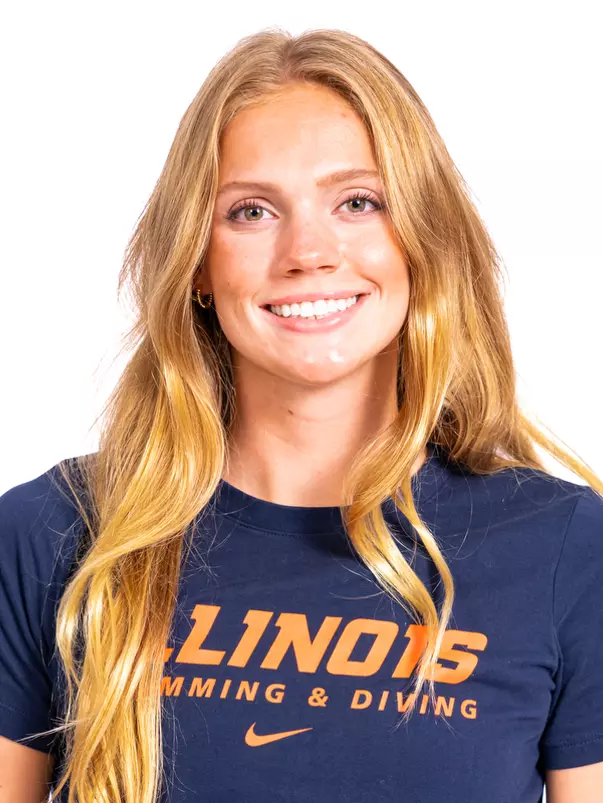 Champaign, Il - September 02, 2024 - Illinois Swimmer Kennedy Rainwater headshot taken during 2024-2025 Swim and Dive Production Day at Fighting Illini Center for Excellence in Champaign, Il. (Photo By Kevin Snyder/Illinois Athletics)