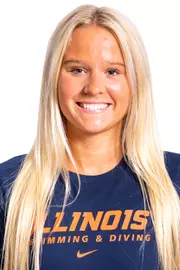 Champaign, Il - September 02, 2024 - Illinois Swimmer Kylee Sessions headshot taken during 2024-2025 Swim and Dive Production Day at Fighting Illini Center for Excellence in Champaign, Il. (Photo By Kevin Snyder/Illinois Athletics)