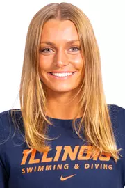 Champaign, Il - September 02, 2024 - Illinois Swimmer Sydney Stoll headshot taken during 2024-2025 Swim and Dive Production Day at Fighting Illini Center for Excellence in Champaign, Il. (Photo By Kevin Snyder/Illinois Athletics)