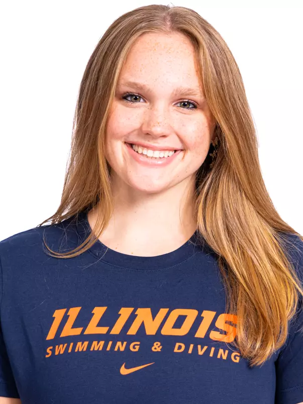 Champaign, Il - September 02, 2024 - Illinois Swimmer Alexis Wendel headshot taken during 2024-2025 Swim and Dive Production Day at Fighting Illini Center for Excellence in Champaign, Il. (Photo By Kevin Snyder/Illinois Athletics)