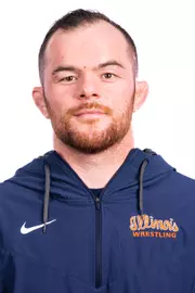 Champaign, IL - August 25, 2024 - Illinois 174-lb Weight Class Wreslter Danny Braunagel headshot taken during 2024 Olympic Sports Headshot Day at Bielfeldt Athletics Administration Building in Champaign, IL. (Photo By Kevin Snyder/Illinois Athletics)