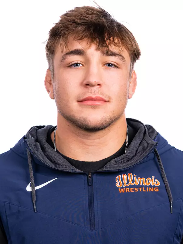 Champaign, IL - August 25, 2024 - Illinois 141-lb Weight Class Wreslter Kole Brower headshot taken during 2024 Olympic Sports Headshot Day at Bielfeldt Athletics Administration Building in Champaign, IL. (Photo By Kevin Snyder/Illinois Athletics)