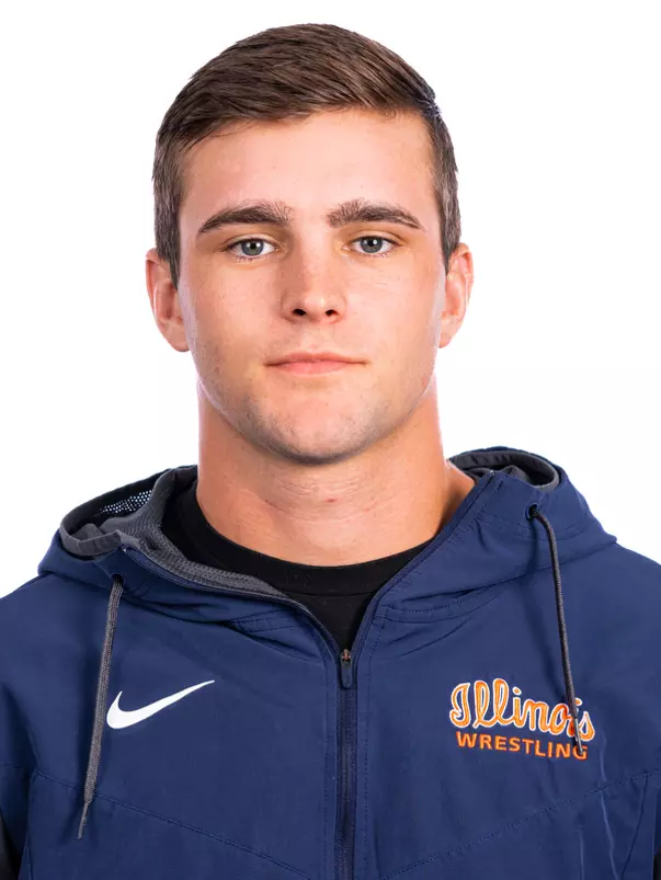 Champaign, IL - August 25, 2024 - Illinois 184-lb Weight Class Wreslter Dylan Connell headshot taken during 2024 Olympic Sports Headshot Day at Bielfeldt Athletics Administration Building in Champaign, IL. (Photo By Kevin Snyder/Illinois Athletics)