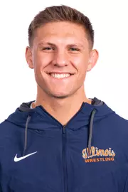 Champaign, IL - August 25, 2024 - Illinois 165-lb Weight Class Wreslter Caden Ernd headshot taken during 2024 Olympic Sports Headshot Day at Bielfeldt Athletics Administration Building in Champaign, IL. (Photo By Kevin Snyder/Illinois Athletics)