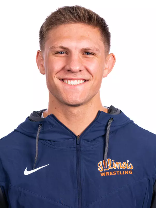 Champaign, IL - August 25, 2024 - Illinois 165-lb Weight Class Wreslter Caden Ernd headshot taken during 2024 Olympic Sports Headshot Day at Bielfeldt Athletics Administration Building in Champaign, IL. (Photo By Kevin Snyder/Illinois Athletics)