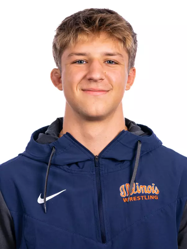 Champaign, IL - August 25, 2024 - Illinois 157-lb Weight Class Wreslter Charlie Fifield headshot taken during 2024 Olympic Sports Headshot Day at Bielfeldt Athletics Administration Building in Champaign, IL. (Photo By Kevin Snyder/Illinois Athletics)