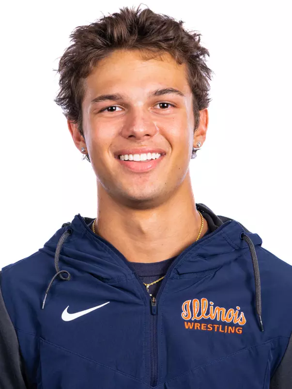 Champaign, IL - August 25, 2024 - Illinois 141-lb Weight Class Wreslter Jackson Herman headshot taken during 2024 Olympic Sports Headshot Day at Bielfeldt Athletics Administration Building in Champaign, IL. (Photo By Kevin Snyder/Illinois Athletics)