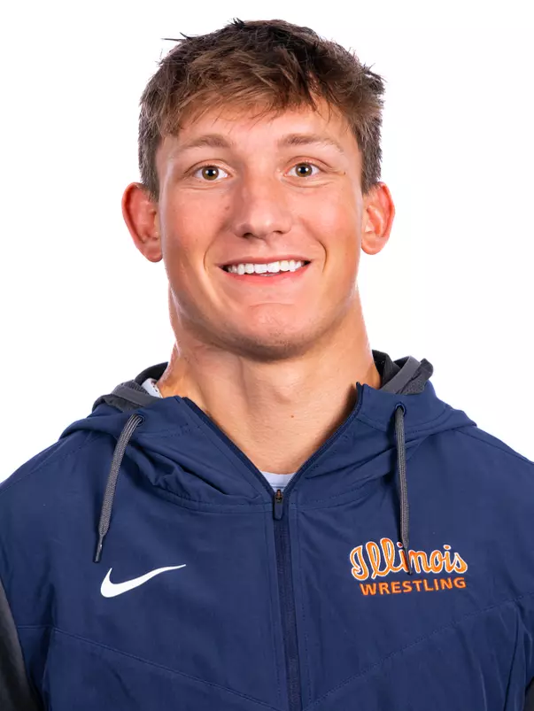 Champaign, IL - August 25, 2024 - Illinois 184-lb Weight Class Wreslter Charlie Heydorn headshot taken during 2024 Olympic Sports Headshot Day at Bielfeldt Athletics Administration Building in Champaign, IL. (Photo By Kevin Snyder/Illinois Athletics)