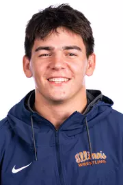 Champaign, IL - August 25, 2024 - Illinois 285-lb Weight Class Wreslter Marko Ivanisevic headshot taken during 2024 Olympic Sports Headshot Day at Bielfeldt Athletics Administration Building in Champaign, IL. (Photo By Kevin Snyder/Illinois Athletics)