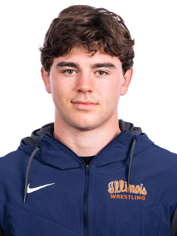 Champaign, IL - August 25, 2024 - Illinois 174-lb Weight Class Wreslter Colin Kelly headshot taken during 2024 Olympic Sports Headshot Day at Bielfeldt Athletics Administration Building in Champaign, IL. (Photo By Kevin Snyder/Illinois Athletics)