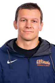 Champaign, IL - August 25, 2024 - Illinois 157-lb Weight Class Wreslter Jason Kraisser headshot taken during 2024 Olympic Sports Headshot Day at Bielfeldt Athletics Administration Building in Champaign, IL. (Photo By Kevin Snyder/Illinois Athletics)