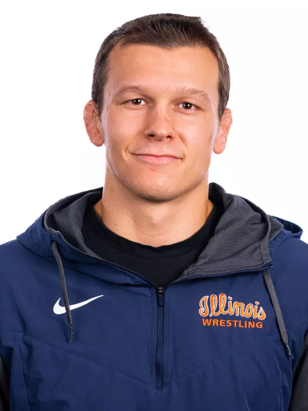 Champaign, IL - August 25, 2024 - Illinois 157-lb Weight Class Wreslter Jason Kraisser headshot taken during 2024 Olympic Sports Headshot Day at Bielfeldt Athletics Administration Building in Champaign, IL. (Photo By Kevin Snyder/Illinois Athletics)