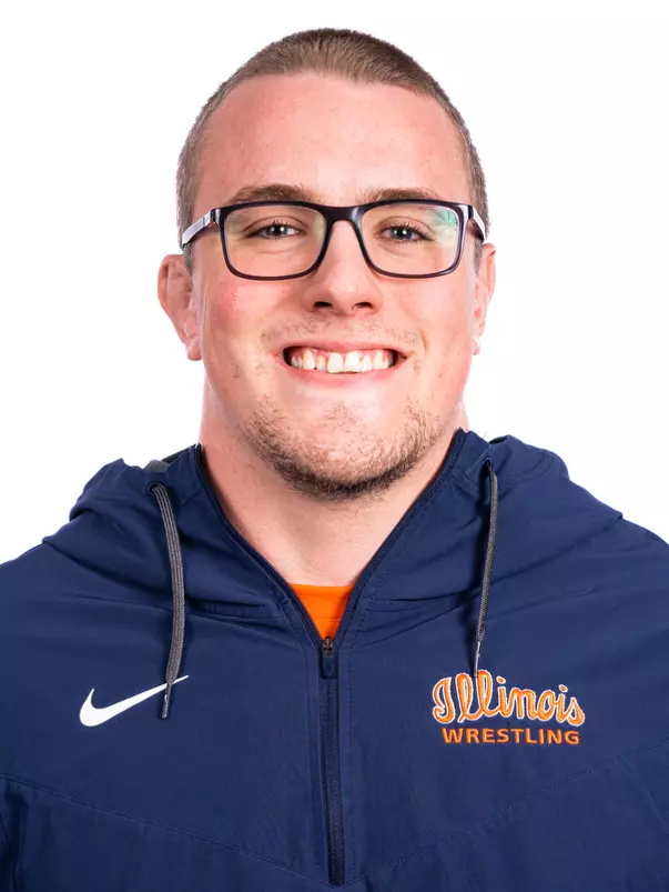 Champaign, IL - August 25, 2024 - Illinois 285-lb Weight Class Wreslter Luke Luffman headshot taken during 2024 Olympic Sports Headshot Day at Bielfeldt Athletics Administration Building in Champaign, IL. (Photo By Kevin Snyder/Illinois Athletics)