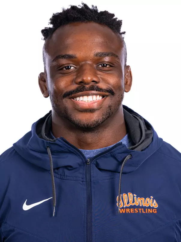 Champaign, IL - August 25, 2024 - Illinois 197-lb Weight Class Wreslter Isiah Pettigrew headshot taken during 2024 Olympic Sports Headshot Day at Bielfeldt Athletics Administration Building in Champaign, IL. (Photo By Kevin Snyder/Illinois Athletics)