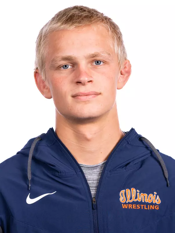Champaign, IL - August 25, 2024 - Illinois 165-lb Weight Class Wreslter Braeden Scoles headshot taken during 2024 Olympic Sports Headshot Day at Bielfeldt Athletics Administration Building in Champaign, IL. (Photo By Kevin Snyder/Illinois Athletics)