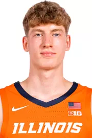 Champaign, IL - September 16, 2024 - Illinois Guard Kasparas Jakucionis (#32) headshot taken during 2024-2025 Men's Basketball Production Day at Ubben Basketball Complex in Champaign, IL. (Photo By Kevin Snyder/Illinois Athletics)
