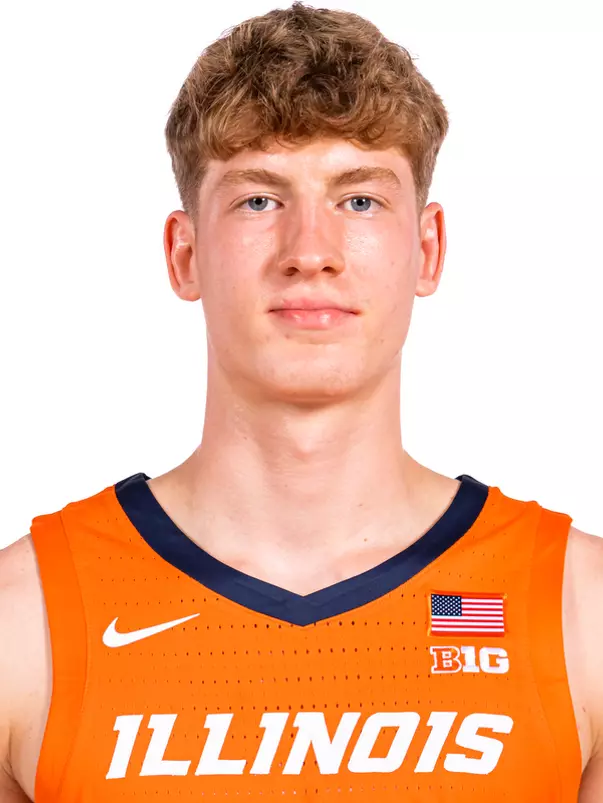 Champaign, IL - September 16, 2024 - Illinois Guard Kasparas Jakucionis (#32) headshot taken during 2024-2025 Men's Basketball Production Day at Ubben Basketball Complex in Champaign, IL. (Photo By Kevin Snyder/Illinois Athletics)