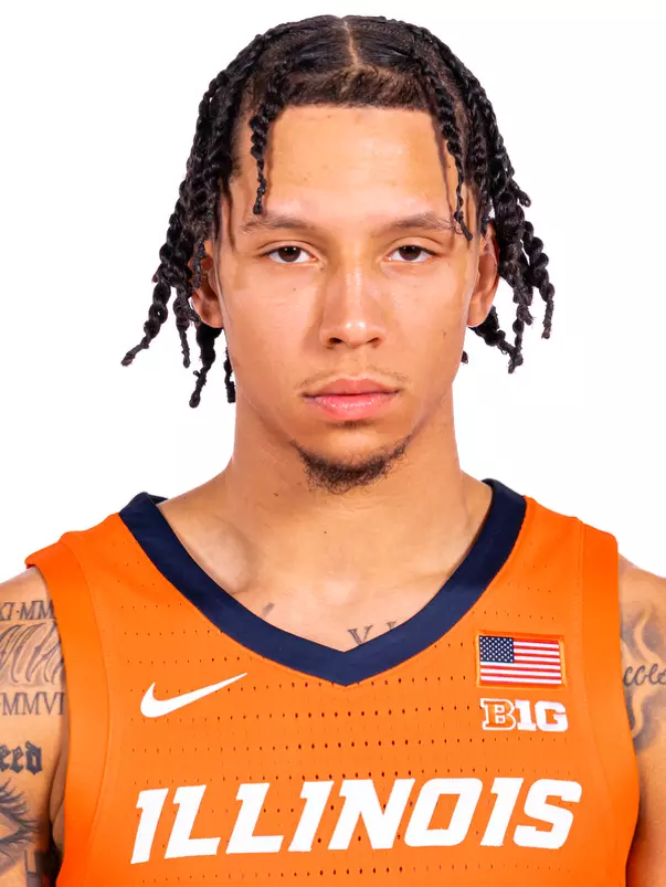 Champaign, IL - September 16, 2024 - Illinois Guard Tre White (#22) headshot taken during 2024-2025 Men's Basketball Production Day at Ubben Basketball Complex in Champaign, IL. (Photo By Kevin Snyder/Illinois Athletics)