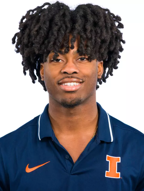 Champaign, IL - January 14, 2025 - Illinois Sprinter Daryl Okeke headshot taken during Track & Field Headshots at Bielfeldt Athletic Administration Building in Champaign, IL. (Photo By Kevin Snyder/Illinois Athletics)