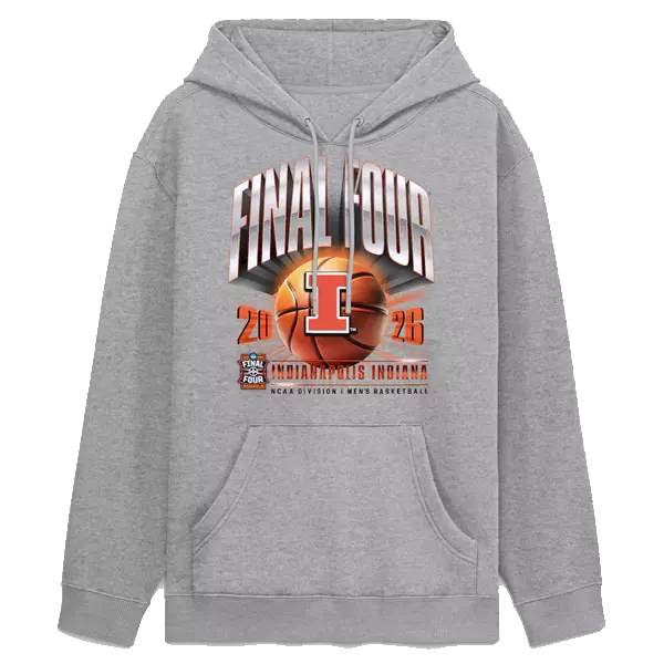 Men's Gray Illinois Fighting Illini 2026 NCAA Men's Basketball Tournament March Madness Final Four Hoodie