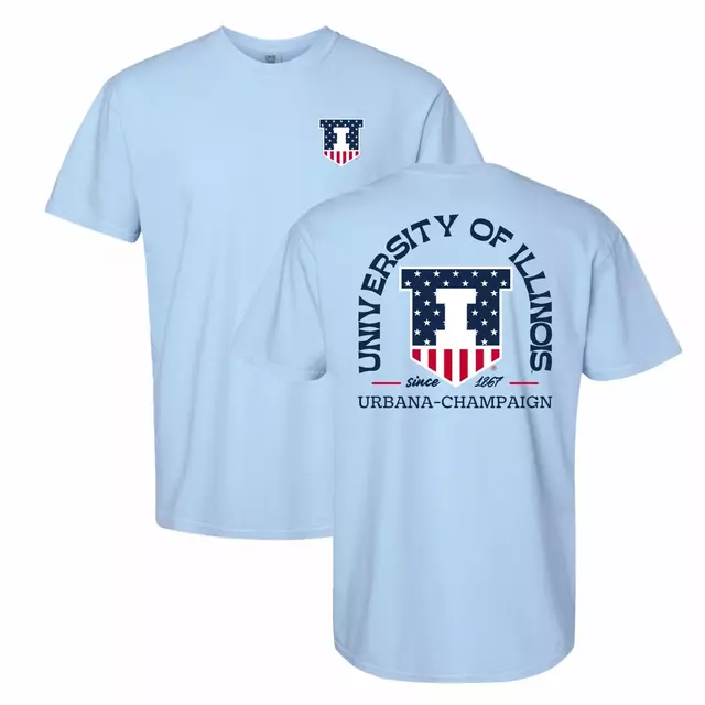 Illinois Light Blue Patriotic Shield T-Shirt