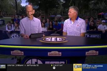 Coach Walton with Paul Finebaum