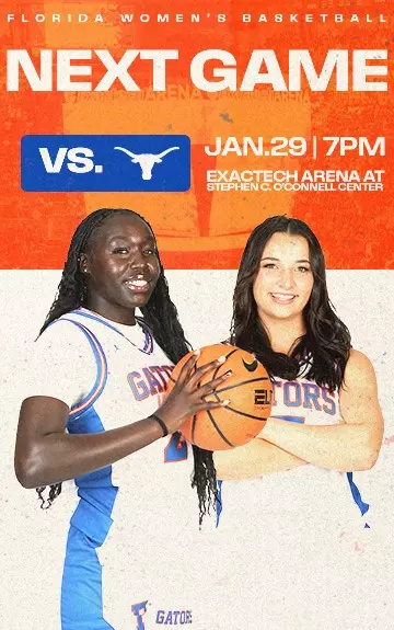 Florida Women's Basketball Next Game vs Texas Jan 29 | 7PM | Exactech Arena at Stephen C O'Connell Center
