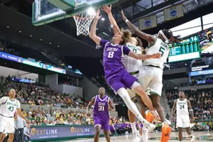 Waco, TX  Oct. 10, 2025 : The Lopes fall 74-79 to  Baylor University in a gritty exhibition game at Foster Pavilion in Waco, Texas..  David Kadlubowski/GCU.