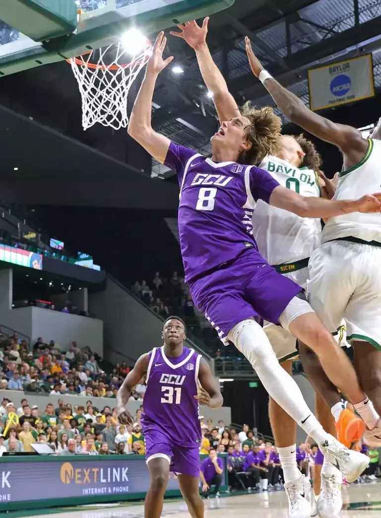 Waco, TX  Oct. 10, 2025 : The Lopes fall 74-79 to  Baylor University in a gritty exhibition game at Foster Pavilion in Waco, Texas..  David Kadlubowski/GCU.