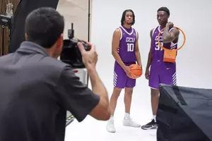 Las Vegas, NV  Oct. 23, 2025 : The Lopes take part in the Mountain West Media Day at Resorts World in Las Vegas,  Nevada.  David Kadlubowski/GCU.