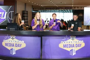 Las Vegas, NV  Oct. 23, 2025 : The Lopes take part in the Mountain West Media Day at Resorts World in Las Vegas,  Nevada.  David Kadlubowski/GCU.