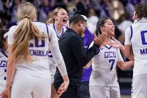 Phoenix, AZ - November 18, 2025, WBB wins 76-60 against SMU at Global Credit Union Arena. (Photo by Brayden Stenner/GCU).