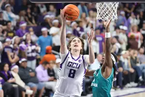 Phoenix, AZ Dec. 13, 2025: The Lopes earn a 82-61 win over Coastal Carolina at Global Credit Union Arena. David Kadlubowski/GCU