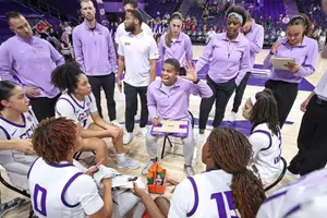 Phoenix, AZ Dec. 14, 2025: The Lopes fall to Santa Clara 91-72 at Global Credit Union Arena. David Kadlubowski/GCU